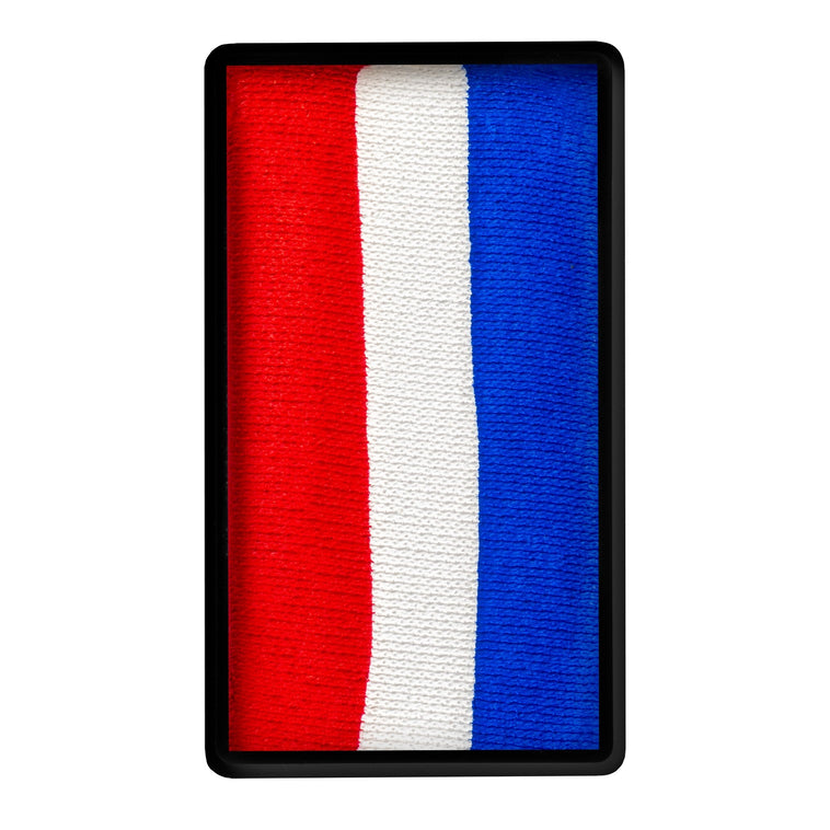 TAG One Stroke Red White And Blue colour swatch top view TAG One Stroke Red White And Blue colour swatch top view
