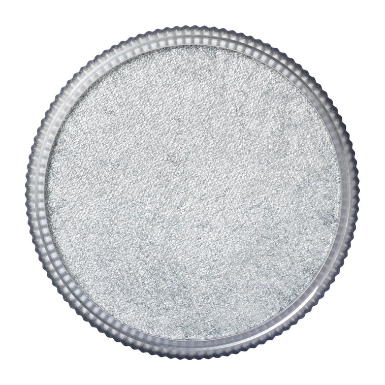 TAG Pearl Silver face paint 32g colour swatch top view TAG Pearl Silver face paint 32g colour swatch top view