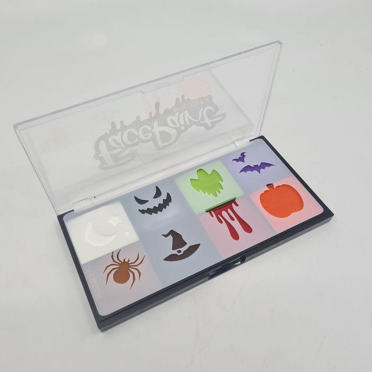 Halloween face paint palette with Mini Halloween stencil Halloween face paint palette with Mini Halloween stencil