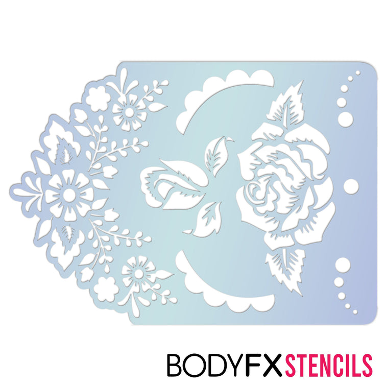 Sugar Skull Floral Stencil Sugar Skull Floral Stencil