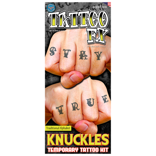 Temporary Tattoos- Knuckles Traditional Alphabet