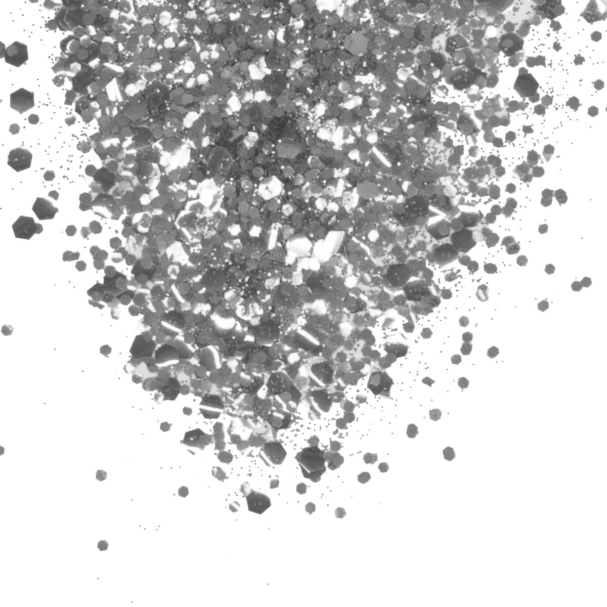 BIODEGRADABLE GLITTER SILVER MIX HEX